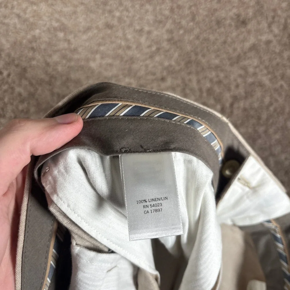Banana Republic Mens 100% Linen Dress Pants Beige 38x32 NWT 703621-01-1